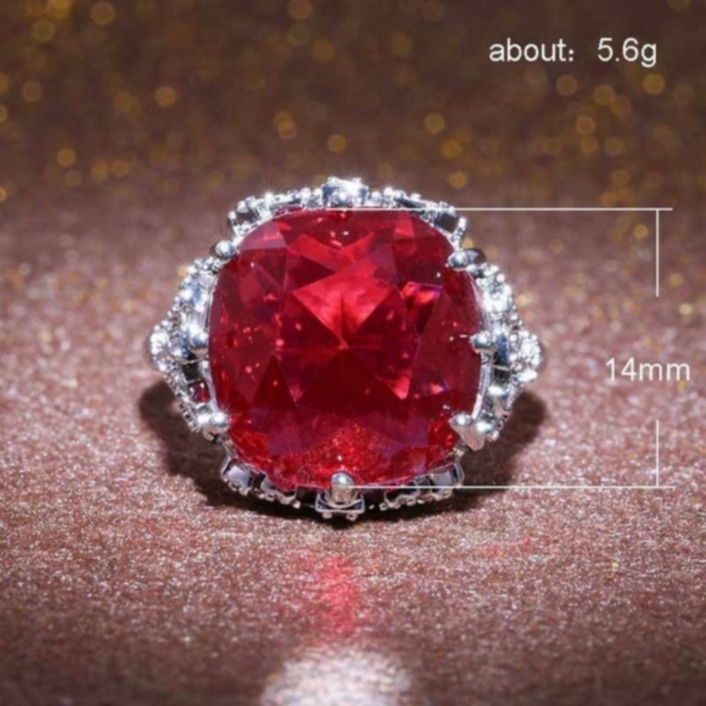 New Stamped 925 Silver Ruby Ring - Picture 3 of 6